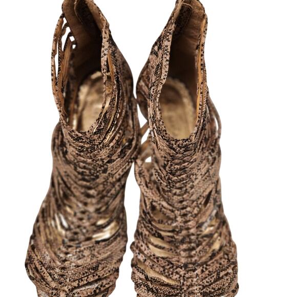 Rampage Stylish Wedge Shoes Women's 11 Tan and Black Snakeskin NWOT - Picture 1 of 4